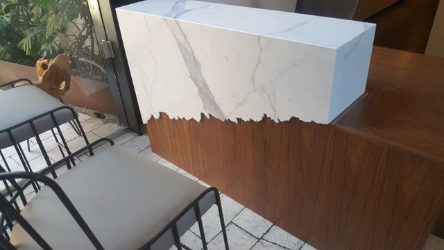 Marble Countertop With Jagged Edge Piedmont California