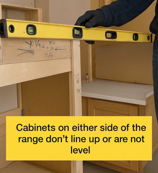 Cabinets don't line up.